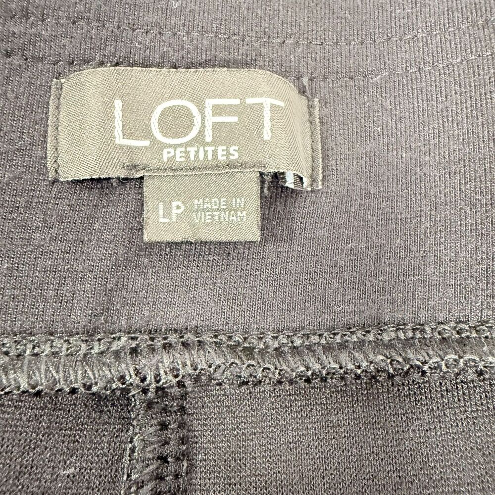 Pleated Wide Leg LOFT Petites Black Rayon Trouser Pants Size LP Large Petite - Picture 9 of 9